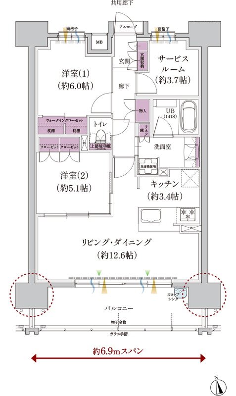 ウィスティリア豊橋 間取り Bタイプ