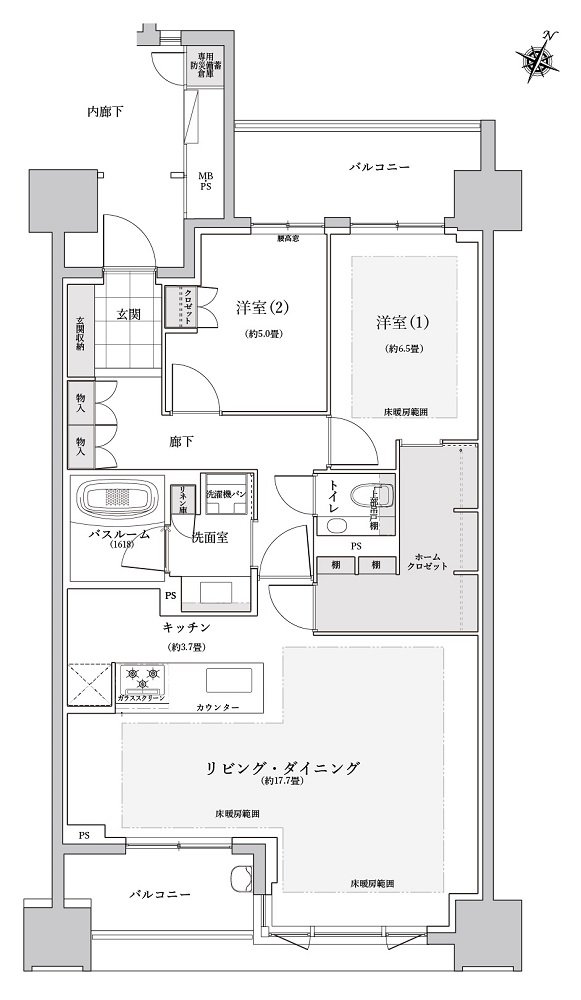 ザ・ライオンズ覚王山 間取り E2 TYPE