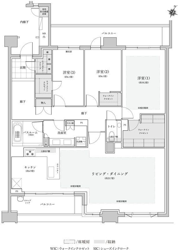 ザ・ライオンズ覚王山 間取り Q TYPE