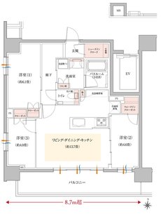 イノバス丸の内／オープンレジデンシア丸の内 THE COURT 間取り Fタイプ(イノバス丸の内)