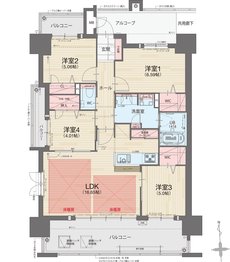 グランドキャッスル南小倉クラウド ピーク 間取り A type