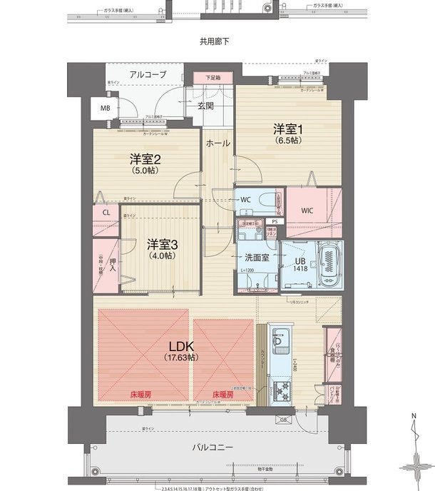 グランドキャッスル南小倉クラウド ピーク 間取り C type