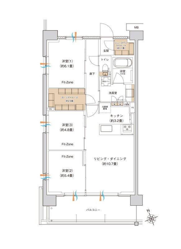 ブランシエラ川崎大島 間取り D type
