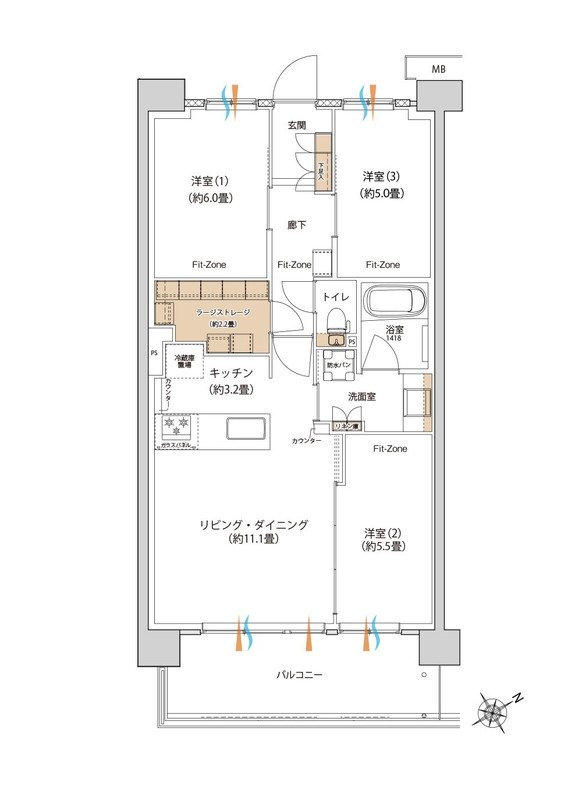 ブランシエラ川崎大島 間取り K type