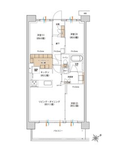 ブランシエラ川崎大島 間取り K type