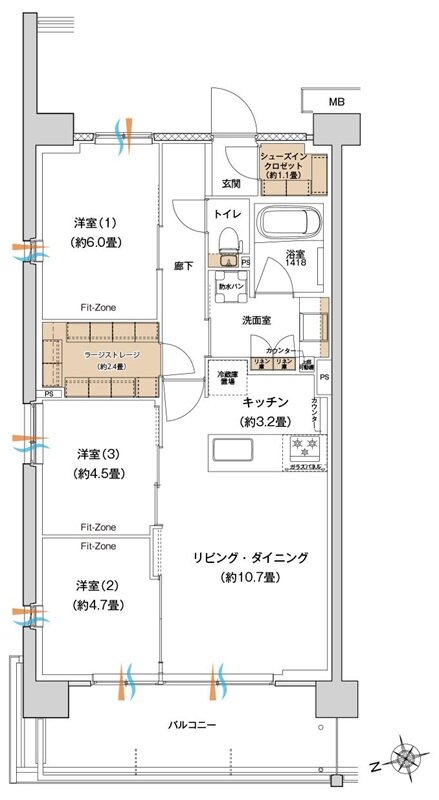 ブランシエラ川崎大島 間取り A type
