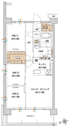 ブランシエラ川崎大島 間取り A type