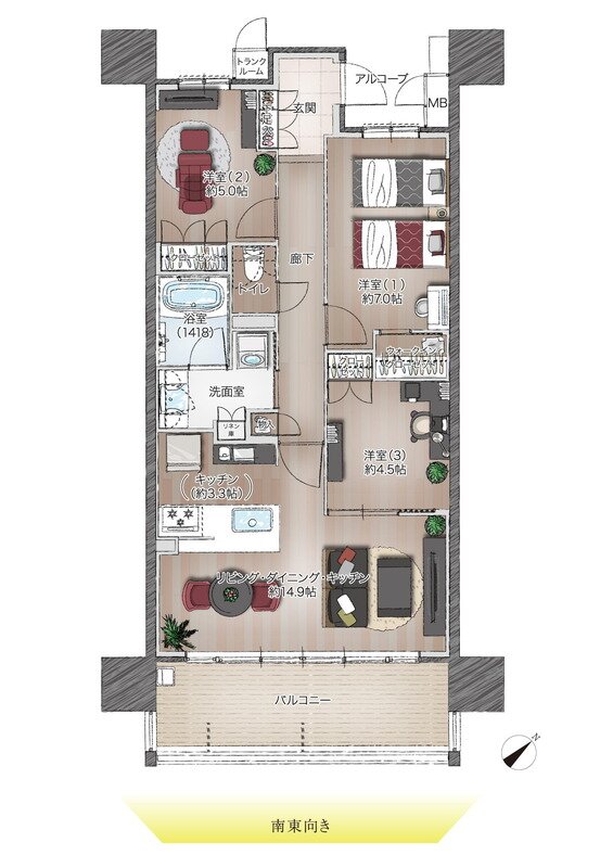 アルバックス知立駅前 間取り B TYPE