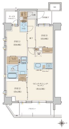 シエリア北綾瀬 間取り G type