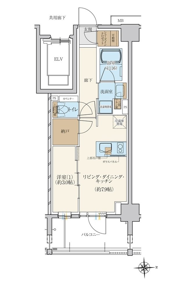 シエリア北綾瀬 間取り E type