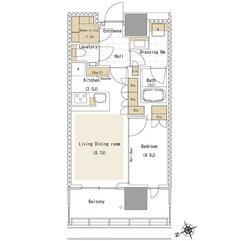 リビオタワー品川 間取り 40Hwタイプ
