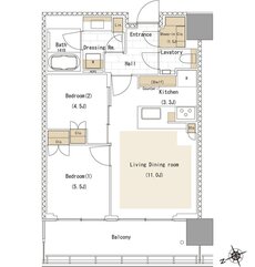 リビオタワー品川 間取り 55Bwタイプ