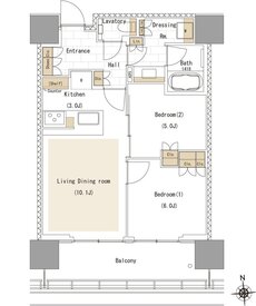 リビオタワー品川 間取り 55Dsタイプ