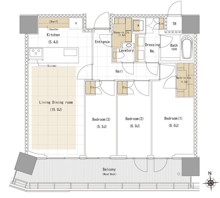 リビオタワー品川 間取り S-80Aneタイプ