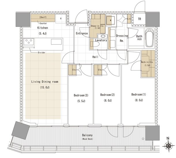 リビオタワー品川 間取り S-80Aneタイプ