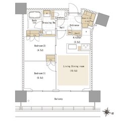 リビオタワー品川 間取り 55Aeタイプ