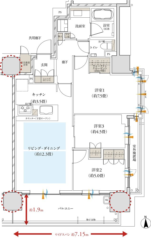 ザ・パークハウス 大手門 間取り C TYPE