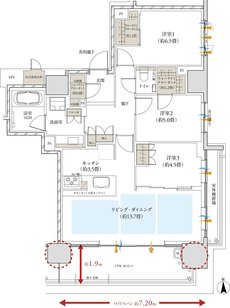 ザ・パークハウス 大手門 間取り E TYPE