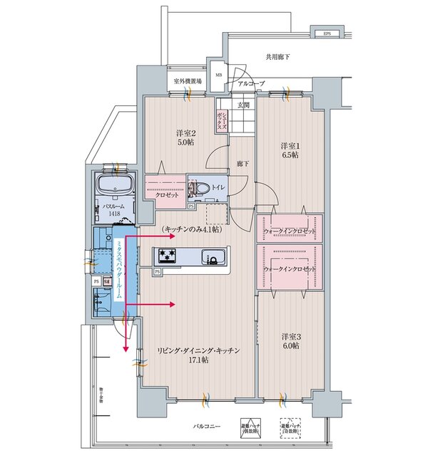アルファスマート明石魚住 間取り A TYPE