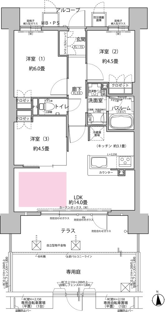 ワコーレ堺東レジデンス 間取り Cg type［基本プラン］