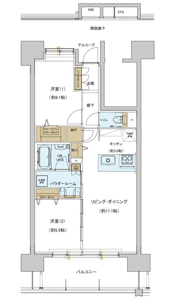 ワコーレ堺東レジデンス 間取り C type