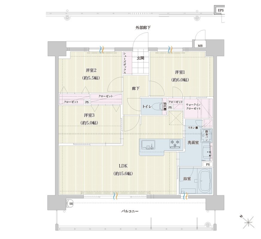 トラスト博多南駅レジデンス 間取り Cタイプ