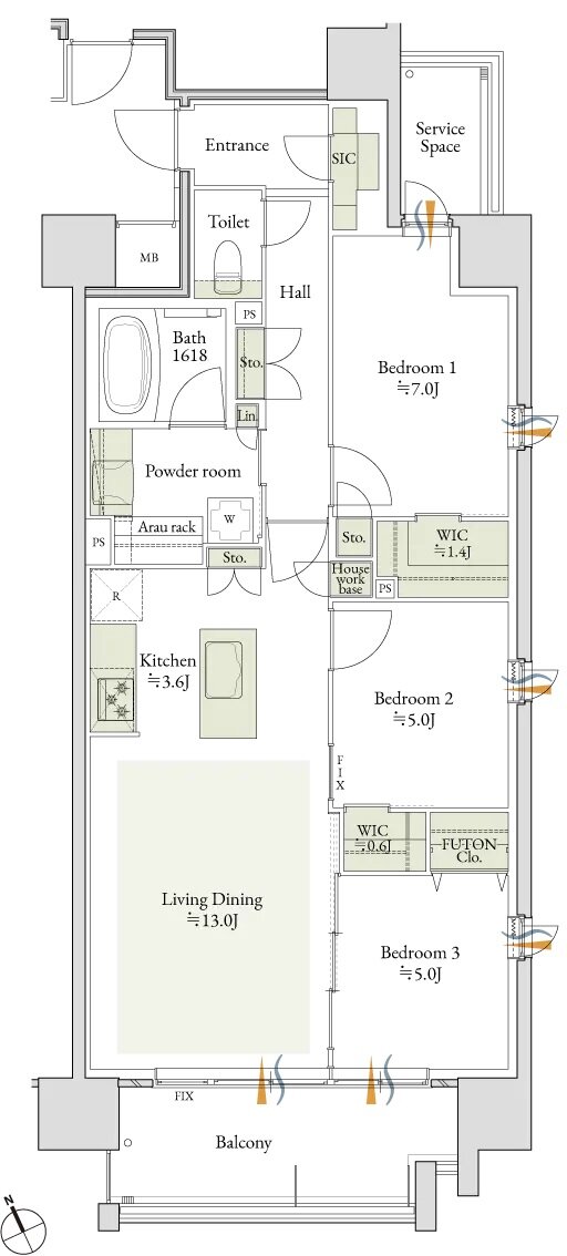 デュオヒルズ千種 間取り Cタイプ(先着順)