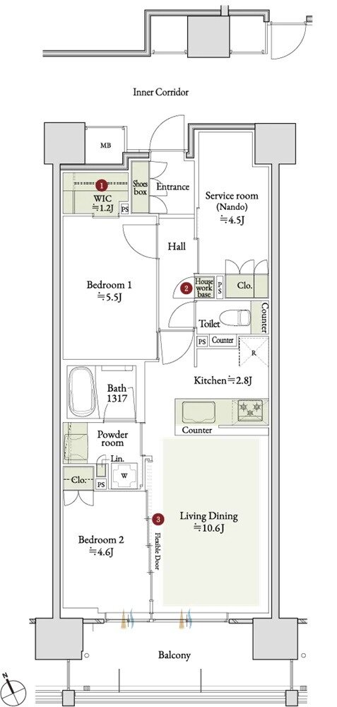 デュオヒルズ千種 間取り Bタイプ(3期2次先着)