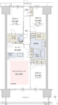 ウエリス姫路 間取り E type