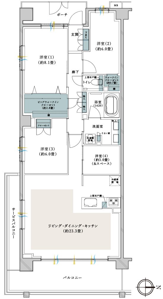 クレストレジデンス横浜汐見台パークフロント 間取り C-A type（先着順）