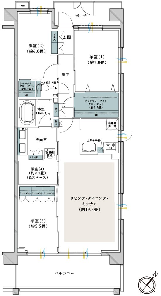 クレストレジデンス横浜汐見台パークフロント 間取り A-J type(第2期)