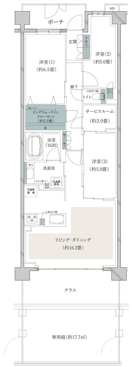 クレストレジデンス横浜汐見台パークフロント 間取り A-Hg type