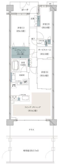 クレストレジデンス横浜汐見台パークフロント 間取り A-Hg type