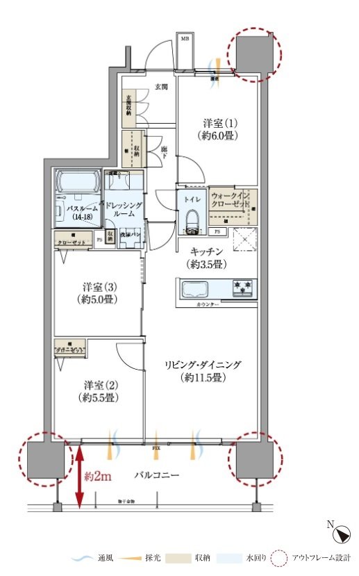 サーパス久喜中央 間取り Cタイプ（メニュー1）