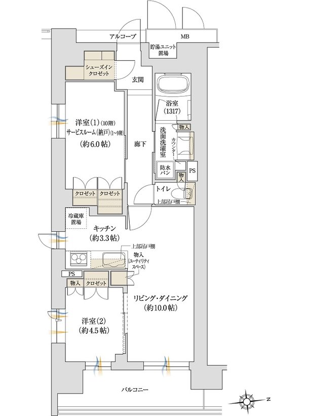 ジオ京都桂川テラス 間取り J type