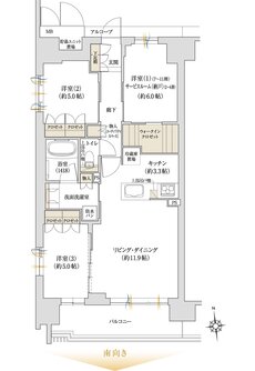 ジオ京都桂川テラス 間取り F type