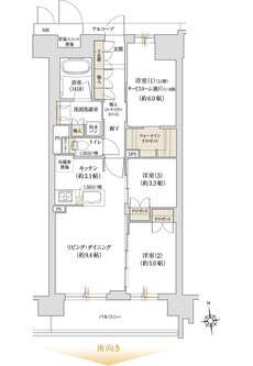 ジオ京都桂川テラス 間取り H type