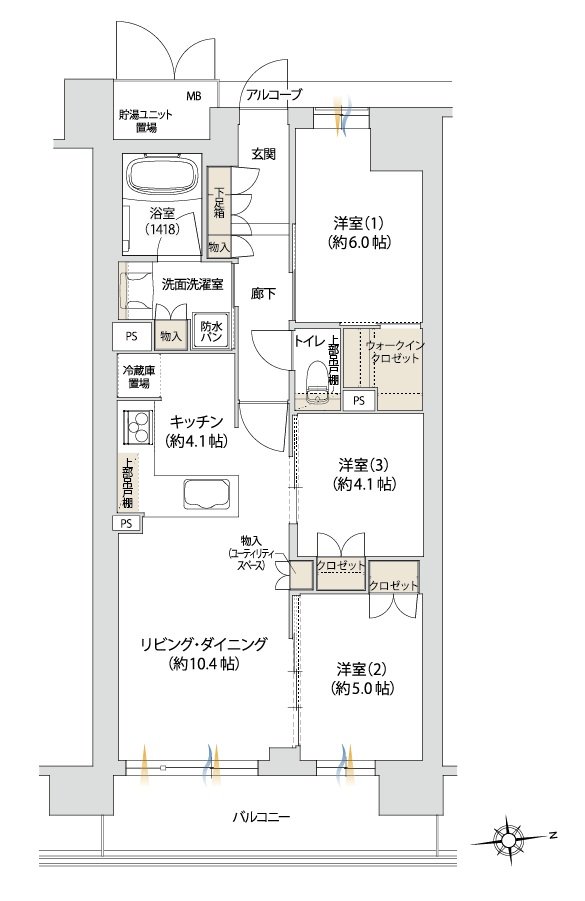 ジオ京都桂川テラス 間取り L type