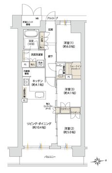 ジオ京都桂川テラス 間取り L type