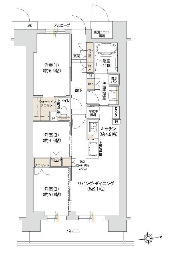 ジオ京都桂川テラス 間取り K type