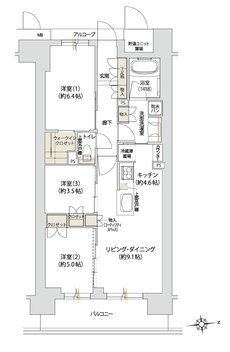 ジオ京都桂川テラス 間取り K type