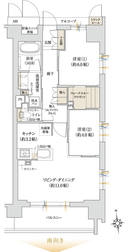 ジオ京都桂川テラス 間取り E type