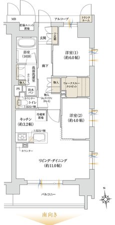 ジオ京都桂川テラス 間取り E type