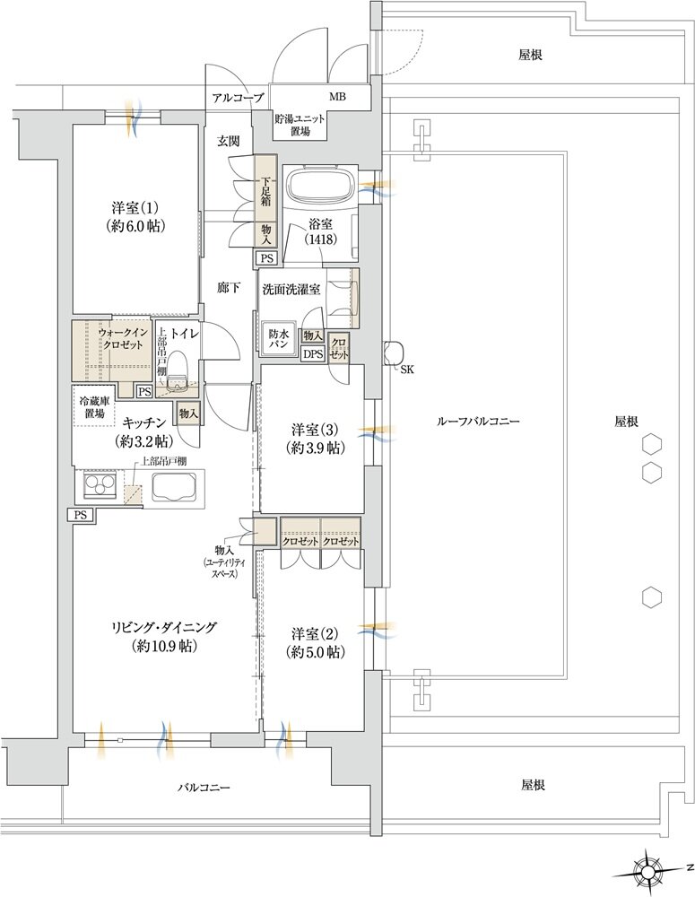 ジオ京都桂川テラス 間取り Or type