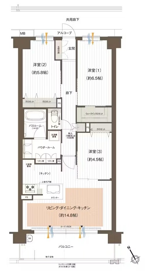 プレサンス ロジェ 堅田レジデンス 間取り Kタイプ