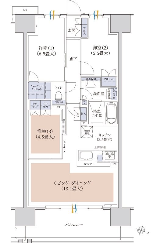 ブランズシティ千葉ニュータウン中央 間取り ED TYPE