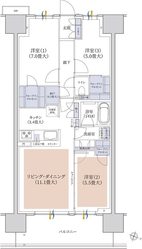 ブランズシティ千葉ニュータウン中央 間取り EB TYPE