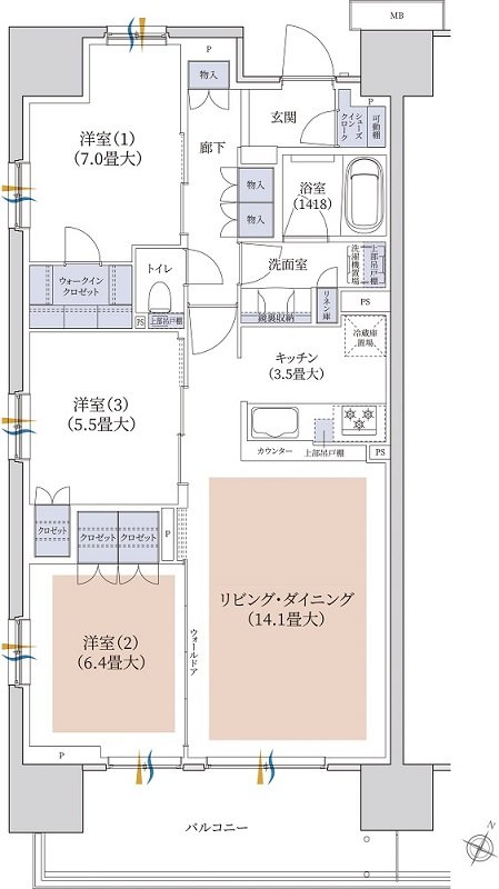 ブランズシティ千葉ニュータウン中央 間取り SA TYPE