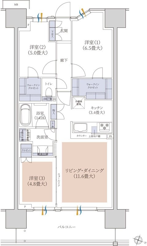 ブランズシティ千葉ニュータウン中央 間取り EC TYPE