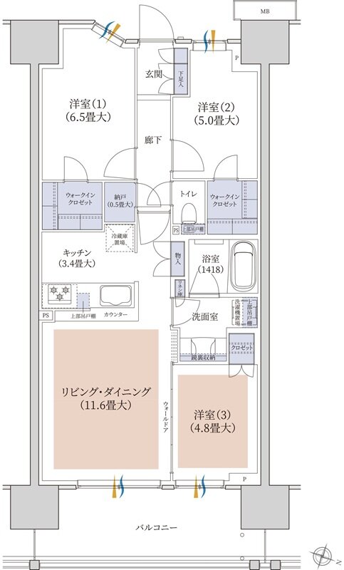 ブランズシティ千葉ニュータウン中央 間取り ECrTYPE（selectplan1）